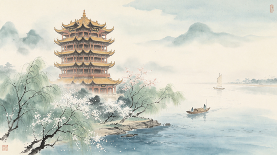 黄鹤楼送孟浩然之广陵